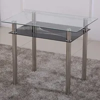 HOOZ Esstisch Glas mit 6mm Sicherheitsglas & Facettenschliff - Glastisch als Esszimmertisch/Küchentisch (90x60x75cm, schwarz)