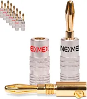 14x Bananenstecker NEXMEX 24K vergoldet High End Stecker Banana Kabel bis 6mm²