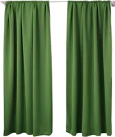 WOLTU 2er Set Gardine blickdicht 250 g/m² mit Kräuselband, grün, 135x245 cm