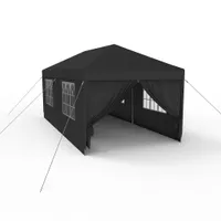 Sessamen-LP altana wodoodporna 3x6 m altana ogrodowa z 6 ścianami bocznymi polietylen namiot piwny drzwi z zamkiem błyskawicznym na przyjęcie w ogrodzie antracyt