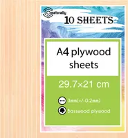 Creatorally 10 x A4 Linde-Sperrholz Dünne Holz-platten|297x210x3mm(+/- 0.2mm)-Holz-Platte - Holz zum Basteln - Holzplatten für Lasergravur, Linde Sperrholz für Laserschneiden