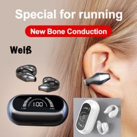 Knochenleitungskopfhörer Bluetooth 5.2 Ohrclip am Ohrring Drahtlose Kopfhörer Sport-Headsets Ohrbügel mit Mikrofon