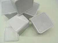 5 Stück Frischhalte- und Gefrierdose 1,25 ltr. weiß-gesprenkelt, Deckel transp.