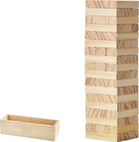 Dřevěná houpací věž - hra s 54 kostkami - výška 27 cm - hra s věží pro dospělé a děti