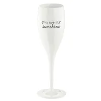 Koziol Cheers No.1 You Are My Sunshine Superglas mit Druck, Sektglas, Champagnerglas, Trinkglas, Glas, Bavlna White, 100 ml, 3440525