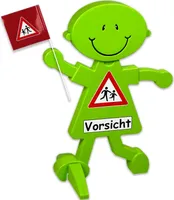 3D Warnschild "Vorsicht spielende Kinder" mit reflektierender Folie für mehr Verkehrssicherheit