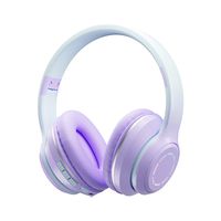 Gaming-Bluetooth-Headset mit Farbverlauf, BT5.2 | Bunte LED-Lichteffekte | Stereo-Surround-Soundeffekte | Eingebautes Mikrofon, Lila