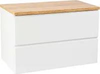 Badezimmerschrank 60x50 cm wandhängend weiß glänzend mit Platte Modus