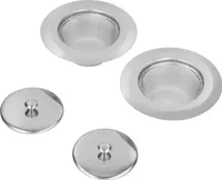 2 Stück Spülbeckensieb Edelstahl Rostfrei Spülbeckenstopfen Filter mit Deckel für Küchenspüle Abfluss