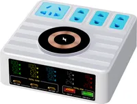10-in-1-Ladestation fuer mehrere Geraete, 140 W, 5-Port-GaN-Ladegeraete, Blockieren magnetischer kabelloser Ladegeraete, schnelle Schreibtischladebuchse