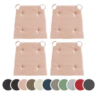 sleepling - 4er Set Stuhlkissen, für Indoor und Outdoor, 100% Baumwolle, 42 x 40 cm, rose