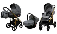 BabyLux® Axel | Kočík 3v1 Bambimo | Grey Flex | Kombinovaný kočík | Set kočík + B