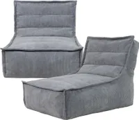 icon Otto Lounger Sitzsack, Dunkelgrau, 2Er-Pack, Feines Cord Sitzsack, Großer Sitzsack Für Erwachsene mit Füllung - Hergestellt in Deutschland