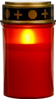 Grablampe LED Grablichter Grabkerze Flackerndes Kerzenlicht mit Batterie Rot