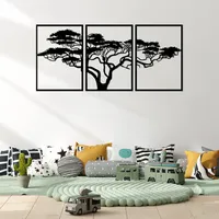 Wallity, Acacia- TNL2285, Schwarz, Sonstige Wohndekorationen, 50 x 70 cm, 100% Metall (Dicke: 1