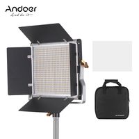 Andoer Professional LED-Videoleuchte Dimmbare 660 LED-Lampen Bicolor-Lichtpaneel 3200-5600K CRI 85+ mit U-Halterung und Barndoor-Beleuchtungssatz fuer Videoaufnahmen in der Studiofotografie