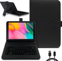 Tastatur Tasche Samsung Galaxy Tab A8 Bluetooth Hülle Keyboard QWERTZ TastaturFarben:Schwarz