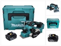 Makita DKP 181 T1J Akku Hobel Falzhobel 82 mm 18 V Brushless + 1x Akku 5,0 Ah + Makpac - ohne Ladegerät