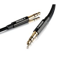 AUX Kabel 1m, Klinkenstecker gold, Audiokabel für Handy Stereoanlage Auto SEBSON