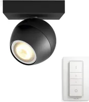 Philips LED Strahler Buckram Hue White Ambiance Schwarz 5,5W GU10 250lm 2200-6500K Dimmbar App Amazon Alexa mit Dimmschalter
