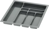 Sossai® Besteckeinsatz für Schubladen 50cm | 43 x 49 cm | Anthrazit Besteckkasten Schubladeneinsatz