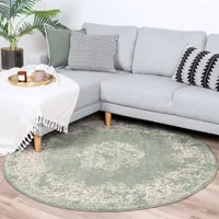 Teppich Vintage Rund - Wonder Grün - Ø 100cm - Klassik, Orientalisch - Wohnzimmer, Esszimmer, Schlafzimmer -  FRAAI | Home & Living