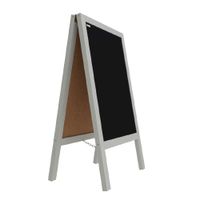 Reklamní áčko šedé barvy s křídovou tabulí 118x61 cm