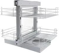 KuKoo RH Magisch auziehbare Edelstahlkörbe Eckschrank 80-90cm Einheit, 4