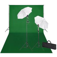 vidaXL Fotostudio-Set mit Grünem Hintergrund 600×300 & Leuchten