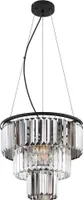 LED Hängeleuchte, 3 Flammig, Kristalle Glas, klar rauch, D 40 cm