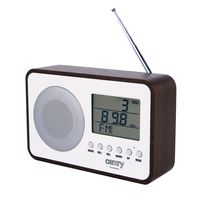 Camry CR 1153 FM-Digitalradio Weiß/Braun Retro-Holz-Design LCD-Anzeige