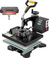 VEVOR 2 in 1 Transferpresse 25,4 x 30,5 cm, Wärmepresse 650 W, DIY Heißpresse Kappen Hemdenpresse, Temperaturbereich 0-250 °C, Zeitsteuerung 0-999 s, 360 Grand schwenkbare Basis, Teflonbeschichtung
