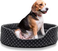 BOUTIQUE ZOO Hundebett XXL Hundesofa Hundekissen für kleine/mittlere/große Hunde, Farbe: Schwarz mit Muster