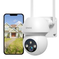 GNCC GK1Pro WLAN IP-Überwachungskamera Aussen PTZ 360° Outdoor 2.4 Ghz - 2K Kamera Überwachung Bewegungserkennung farbige Nachtsicht, IP66 wasserdicht, 2-Wege Audio, kompatibel mit Alexa