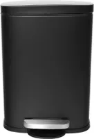 Buxibo Mülleimer 5 Liter – Mülleimer mit Pedal und Griffen – Treteimer/Abfalleimer/Mülleimer – 1 x 5 l – Schwarz