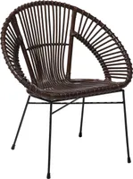 BELIANI Rattanstuhl Braun Rattan/Metall Innenbereich Modern