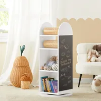 SoBuy KMB64-W Dětská knihovna s odkládacími policemi Blackboard Revolving Shelf
