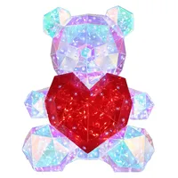 LED Dekoleuchte, Tischlampe, Kristalloptik Bär, H 30 cm