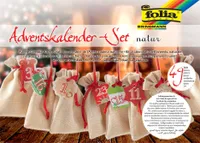 folia Adventskalender-Set Beutel in Juteoptik natur