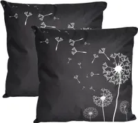 JACK 2er Set 45x45cm Motiv Outdoor Kissenhülle Kissenbezug Hülle Wasserfest Kissen Garten Stuhl Lotus Effekt, Farbe:Pusteblume