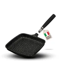 Pentolpress Granit Steakpfanne (26 x 35 cm Durchmesser) – Steakpfanne Induktion – super kratzfeste Grillpfanne –  Antihaft Grillpfanne  Italy mit abnehmbarem Griff