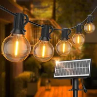 Solar Lichterkette Außen, Lichterkette Glühbirnen Aussen 25+3 LEDS G40 Birnen, Solar Garten Girlanden Lichter IP45 Wasserdicht, Weihnachten Deko