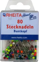 80 Stecknadeln mit farbigen Buntkopf