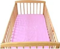 BabyLux Spannbettlaken 60x120 cm – Baumwolle, weich & atmungsaktiv – Spannbetttuch für Babybett & Kinderbett Rosa