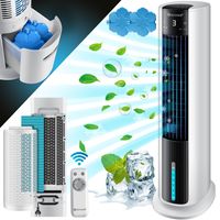 KESSER® 4in1 Mobile Klimaanlage Tower Klimagerät Ventilator/Luftkühler/Luftbefeuchter/Ionisator, mit Fernbedienung , Timer ,  Wassertank, 60W, Klima , 2 Kühlakkus turmventilator