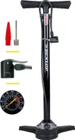 Dunlop Fahrradpumpe mit Manometer - Doppelventil - Holländisches Ventil/ Französisches Ventil/ Auto Ventil