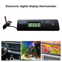 Reads Inside/Out Temperatur LCD Anzeige Car Thermometer Hochgenauigkeitsuhr Funktion Doppelsonde Celsius Fahrenheit Umwandlungstemperaturmesser für Limousine