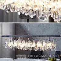 Moderne Hängelampe DIAMONDS XL 120cm Kristall Lampe mit 9 Leuchten Pendelleuchte Hängeleuchte