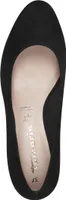 Tamaris Damen Pumps Leder Keilabsatz Bastoptik 1-22303-42, Größe:39 EU, Farbe:Schwarz