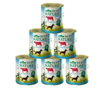 Dehner Best Nature Hundefutter Light, Nassfutter fettreduziert, für übergewichtige Hunde, Rind / Zucchini, 6 x 800 g Dose (4.8 kg)